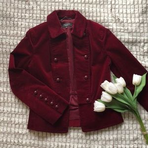 TALBOTS Burgundy Velvet Blazer